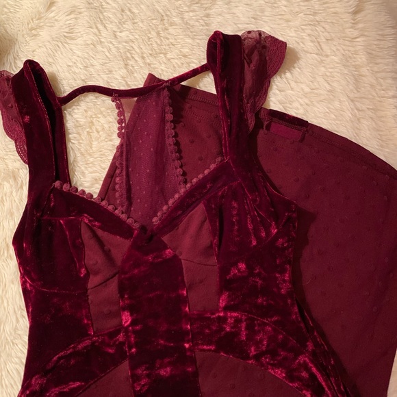 Free People Dress Size XS Sweetheart Neck Mini Dress Red - Picture 10 of 14